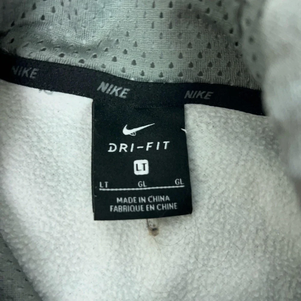 Nike Hoodie Mens LT Tall Gray Pullover Dri-FIT Fleece Sweatshirt Swoosh Athletic